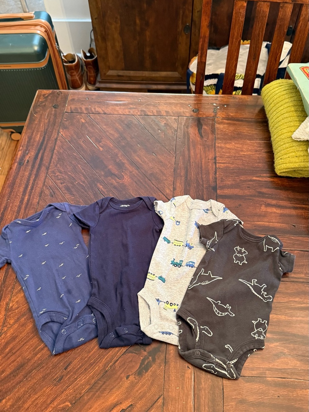 Children's Navy & Gray One-Piece Bodysuit Set - 4 Pack